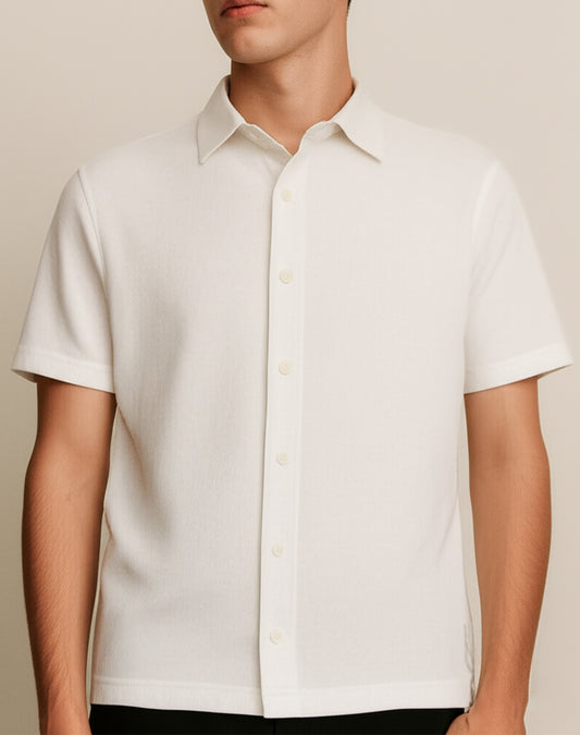 Solid White Box Fit Shirt
