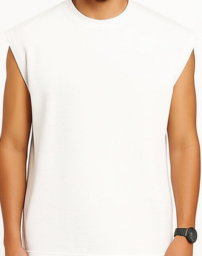 Solid White Oversize Tank Top